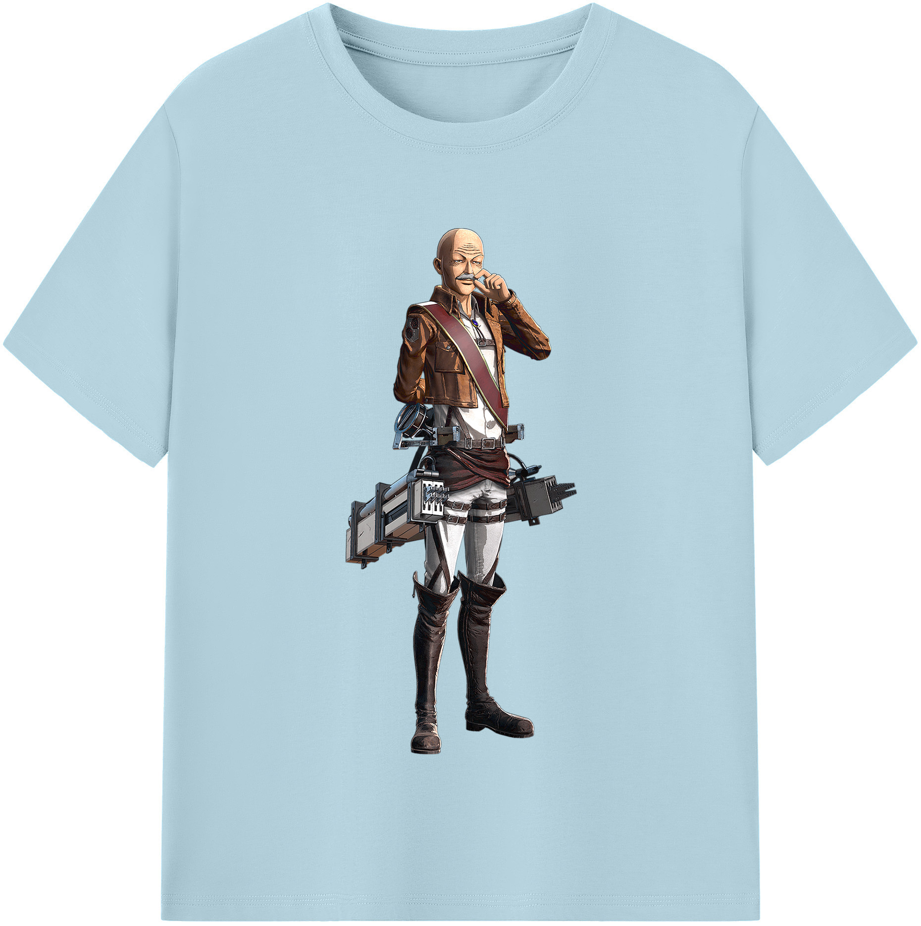 （画像用） 進撃の巨人 ドット·ピクシス Attack on Titan Dot Pixis 綿100％半袖Tシャツ（フロントプリント）